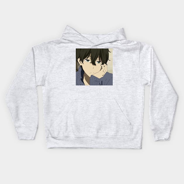 Hyouka in pixel arts Kids Hoodie by Benio art